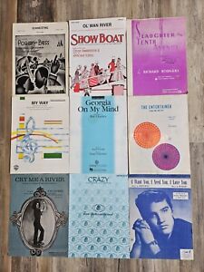 Sheet Music Lot of 9 Vintage Pieces Piano/Vocal Songs from  30's 50's 60's 70's