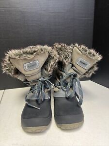 Khombu Slope Winter Boots Women's Shoes Size 11 Gray Waterproof Faux Fur