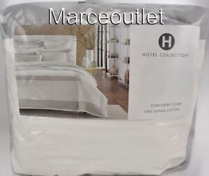 New ListingHotel Collection Color Block FULL / QUEEN Duvet Cover White / Palladium
