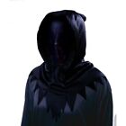 Adult Black Hidden Face Mask Hood ~ HALLOWEEN SCARY COSTUME INVISIBLE MESH MASK