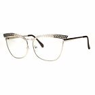 Womens Fashion Clear Lens Glasses Square Cateye Metal Frame Eyeglasses