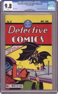 DETECTIVE COMICS #27 FACSIMILE EDITION COMIC BOOK CGC GRADED 9.8 NM/M 1st batman