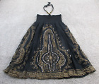 Vintage Cassee's Skirt Black Gold XL A Line Long Stretch Waist  Lightweight NWOT
