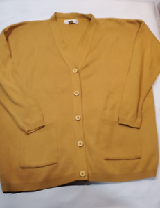 vintage geoffrey beene mustard sweater button up