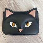 Kate Spade Cats Black Leather Clutch bag with Tiger's Eye Very Good
