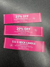New ListingBATH AND BODY WORKS 25% OFF COUPON EXP 5/12/2024 20% Off Exp 6/12/2024 $11 Candl