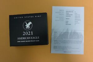 2021-W American Eagle One Ounce Silver Proof (21EAN) Type 2 with Box/CoA