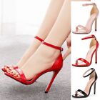 Womens Sexy Patent Ankle Strap Slingback Stiletto High Heel Sandal Party Shoes