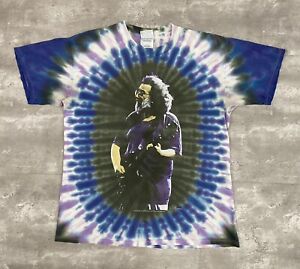 vintage 1996 JERRY GARCIA tie dye t shirt L 90s GRATEFUL DEAD 96 rock band