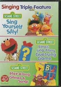 NEW Dvd PBS Sesame Street SINGING Triple Feature Sing Yourself Silly 3 Disc Set