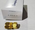 Swagelok B-1410-6-12 Tube Brass Fitting, Reducing Union, 7/8 in x 3/4 in Tube OD