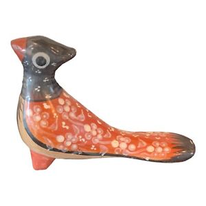 Vintage Mexican Folk Art Bird Pottery