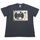 Old Navy Record Player T Shirt Size XL Black Short Sleeve Vinyl Graphic Tee Mens