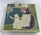 OLD Rookwood Pottery Dutch Woman Children Square Trivet Tile 5.75