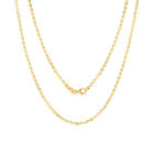 10K Yellow Gold 2mm Rolo Cable Round Link Chain Pendant Necklace Mens Women 20