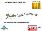 Fender Jazz Bass Guitar Decal Foil Waterslide logo headstock 34g