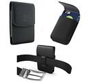 Extra large Vertical Leather Holster Carrying Phone Case With Belt Clip Pouch