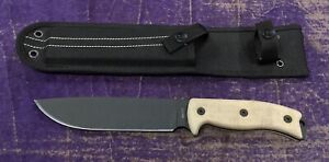 Ontario Knife USA 8668 RAT-7 1095HC Steel Tan Micarta Handle Fixed Blade Knife
