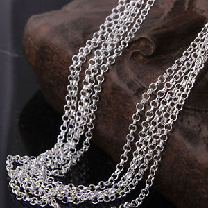 Wholesale lots Hot Sale 10pcs 2mm 925 Silver Plated Rolo Chain Necklace 16