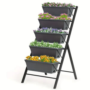 5 Tier Raised Garden Planter Bed Planter Stand for Herbs,Flowers,Vegetables New
