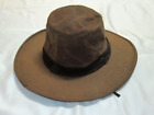 ORVIS WAXED oiled CANVAS /LEATHER outdoor field sun HAT size M brown