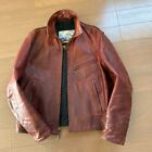 Aero leather 38 Size Horse Hide Single Riders Brown Motorcycle Jacket Used Japan
