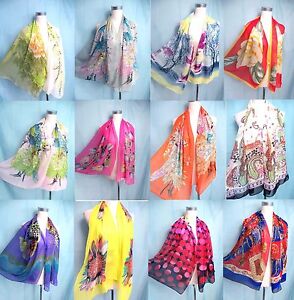 lot of 10 wholesale chiffon scarf wrap shawl women gifts bulk lot