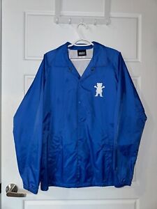 New Grizzly Griptape Button Up Mens Coaches Jacket Large