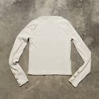J Crew Sweater Womens Small Ivory Vintage rib split-neck T-shirt with buttons