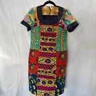 HOE Made in Ghana Dress Knee Length Colorful Tribal No Size Tag