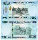 2019 RWANDA 1000 FRANCS UNC MONKEY BANKNOTE ADD YOUR COLLECTION