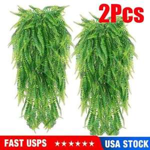 2 * Artificial Hanging Plants Vines Fake Ivy Ferns Outdoor Wedding Garland Decor