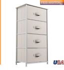 New Listing4-Drawer Dresser Fabric Storage Tower Cabinet Organizer Bedroom Closet Hallway