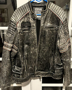 Affliction Black Premium Limited Leather Jacket 3XL - Rare - See all photos