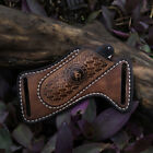 TOURBON Leather 4inch Folding Knife Sheath Belt Holster Pouch EDC Tools Pocket