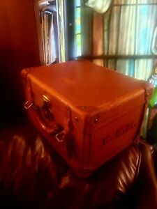 antique 2 TOP HAT Victorian steampunk collapsible opera leather BOX suitcase