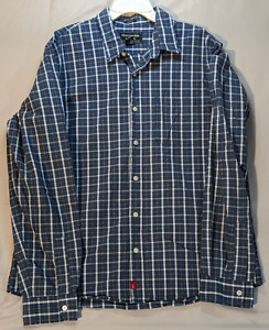 Abercrombie & Fitch Blue Plaid Flannel Long Sleeve Buttonup Shirt Size XL Muscle