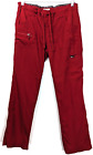 Koi Lite Women Scrub Pants Medium Regular Slim Fit Red Mechanical Stretch Pocket