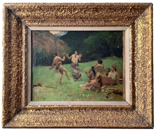 19th Century Impressionism Winslow HOMER ? Rare Native American Dance Oil Canvas