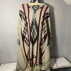 Vintage Poncho Sweater Caftan Aztek Tribal Indian Design 100% Acrylic Women OS