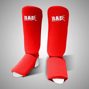 RAD Red Instep Shin Guards Kickboxing Leg Pads Muay Thai Shin Protector Pads MMA