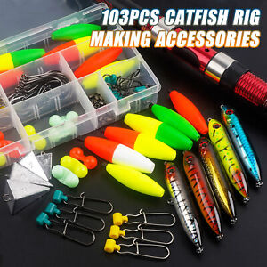 103Pcs Catfishing Tackle Making Kit Catfish Rig Accessories with Catfish Floats