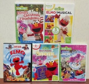 5 Elmo's World Sesame Street Elmo DVD Lot Grouchland, Abby, Stories, Musical,