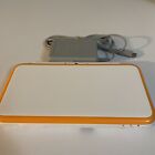 Nintendo New 2DS XL White Orange Gaming Console w/ Stylus SD Card and Charger