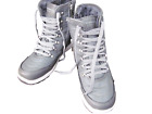 New Weatherproof Womens Size 8M Gray Snow Boots w/Fur Liner, Zip sides, Lace Up