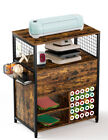 Craft Organization Storage Cabinet Compatible Cricut Machines Crafting Brown