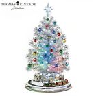 Bradford Exchange Thomas Kinkade Silver Christmas Tree Lights Music Motion 17