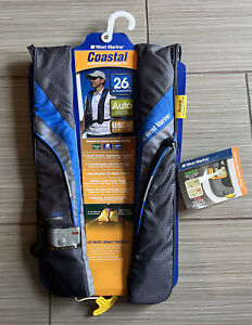 west marine coastal automatic inflatable life vest—royal blue/gray #14832075