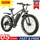 500W Electric Bike 26in Fat Tire 48V Motor Bicycle 25MPH Mountain Ebike 21 Speed