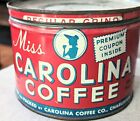 Vintage MISS  CAROLINA Coffee Tin* Nice Graphics*1lb.look**